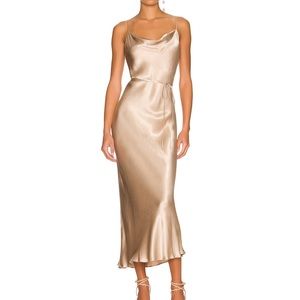 Shona Joy light gold dress